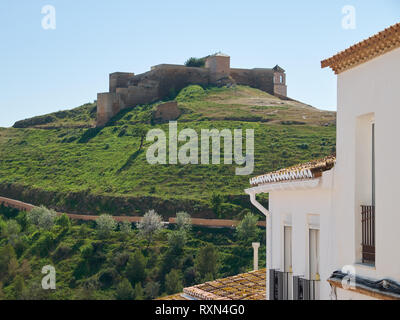 Schloss von Álora. Provinz Málaga, Andalusien, Spanien. Stockfoto