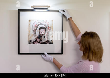 Vorschau auf der offiziellen The Walking Dead Immersive Kunst Galerie Ausstellungen beinhalten interaktive set Erholungen und prop Repliken, terrifying immersive Momente und preisgekrönte Fan Art, die für die Öffentlichkeit am 8. Februar und 9. in der Alten Truman Brauerei, Brick Lane. Mit: Atmosphäre, Wo: London, London, Großbritannien Wann: 07 Feb 2019 Credit: Tom Nicholson/PinPep/WENN.com Stockfoto