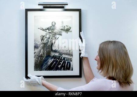 Vorschau auf der offiziellen The Walking Dead Immersive Kunst Galerie Ausstellungen beinhalten interaktive set Erholungen und prop Repliken, terrifying immersive Momente und preisgekrönte Fan Art, die für die Öffentlichkeit am 8. Februar und 9. in der Alten Truman Brauerei, Brick Lane. Mit: Atmosphäre, Wo: London, London, Großbritannien Wann: 07 Feb 2019 Credit: Tom Nicholson/PinPep/WENN.com Stockfoto