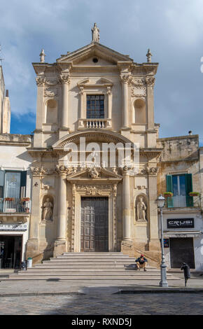 LECCE, Apulien, Italien - Kirche (Chiesa) von Santa Maria della Grazia auf Sant'Oronzo Platz (Piazza) in der Altstadt. Apulien Stockfoto