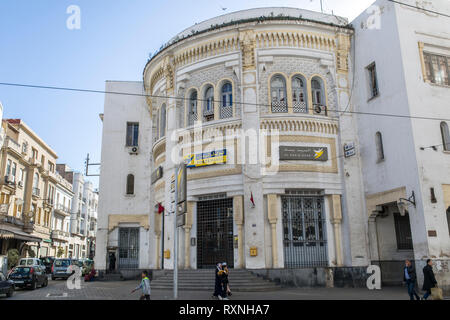 CASABLANCA, Marokko - März 9, 2019: Marokkanische Post Gebäude in Casablanca, Marokko. Stockfoto