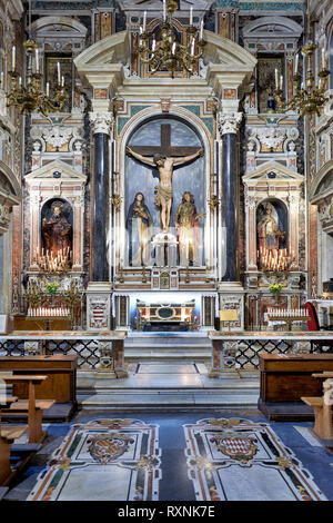 Gesù Nuovo (Jesus) ist der Name einer barocken Kirche in Neapel, Kampanien, Italien. Es ist nur außerhalb der westlichen Grenze des historischen cen entfernt Stockfoto