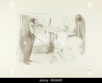 Die Tänzer Ankleidezimmer, zweite Platte. Jean Louis Forain; Französisch, 1852-1931. Datum: 1894. Abmessungen: 280 × 353 mm (Bild); 395 × 526 mm (Blatt). Lithographie in Braun auf weißes Pergament Papier. Herkunft: Frankreich. Museum: Das Chicago Art Institute. Stockfoto