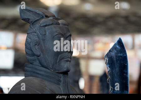 Terrakotta Armee warrior statue Nahaufnahme Detail Stockfoto