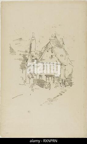 Giebeldächer. James McNeill Whistler; American, 1834-1903. Datum: 1893. Abmessungen: 204 x 161 mm (Bild); 331 x 210 mm (Blatt). Transfer Lithographie in Schwarz mit stumping, auf Creme Bütten. Herkunft: USA. Museum: Das Chicago Art Institute. Stockfoto