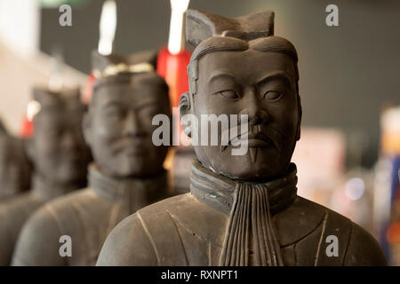 Terrakotta Armee warrior statue Nahaufnahme Detail Stockfoto