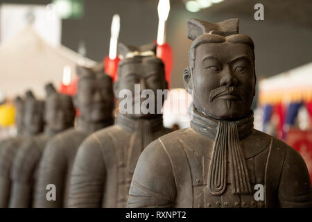 Terrakotta Armee warrior statue Nahaufnahme Detail Stockfoto