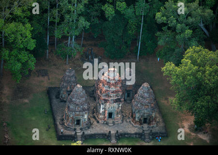 Angkor Tempel Ruinen aus der Luft Stockfoto