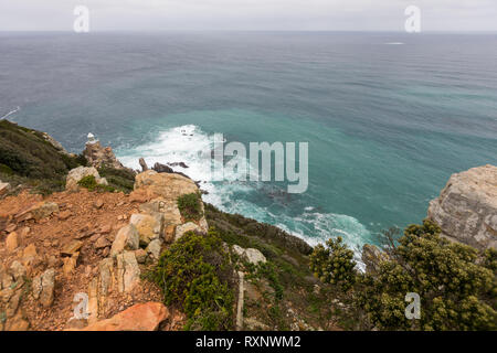 Kapstadt, Südafrika - Dezember 12, 2014: Neue Leuchtturm bei Dias Point, Cape Point im Table Mountain National Park. Stockfoto