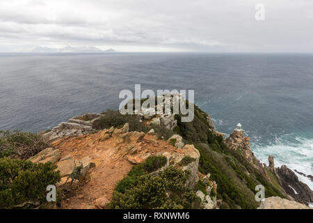 Kapstadt, Südafrika - Dezember 12, 2014: Neue Leuchtturm bei Dias Point, Cape Point im Table Mountain National Park. Stockfoto