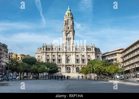 Rathaus in Porto, Portugal Stockfoto