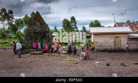 Slum Häuser in Goma, Demokratische Republik Kongo Stockfoto