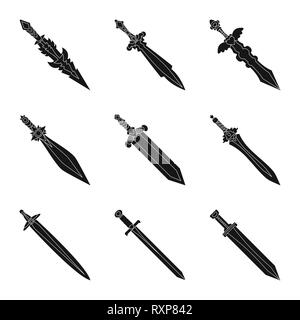 Magie, Eis, Handgriff, Griff, antike, Langschwert, Glas, Dekoration, Gold, Krieger, Templer, viking, Dragon, Stahl, Flügel, Sterne, Militär, Ruby, römische, alt, Silber, Stein, Steine, Kupfer, Schlacht, Ornament, mystische, antike, Sharp, Messer, Schwert, Dolch, Messer, Waffen, Sabre, mittelalterliche, Spiel, Rüstung, Set, Vector, Icon, Illustration, isoliert, Sammlung, Design, Element, Grafik, Zeichen, Schwarz, einfachen Vektor Vektoren, Stock Vektor
