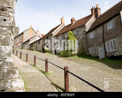 Gold Hill ('Hovis' Hill), Shaftesbury, Dorset, Großbritannien Stockfoto