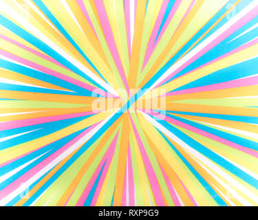 Stürzender Linien - bunte Streifen - Helle Regenbogen Spektrum von Farben radial stürzender Linien Hintergrund Stockfoto