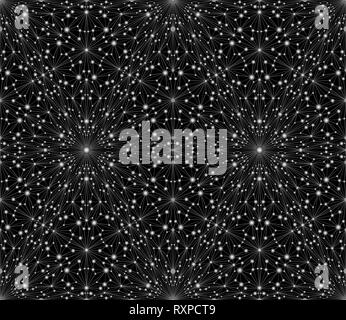 Abstrakte luxus Hintergrund mit silbernen Sternen. Nahtlose Muster. Stock Vektor