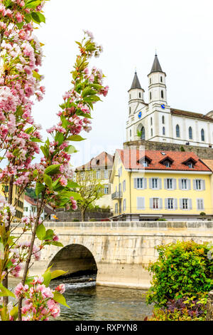 Aarburg Altstadt im Kanton Aargau, Schweiz Stockfoto