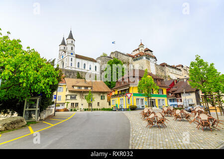 Aarburg Altstadt im Kanton Aargau, Schweiz Stockfoto