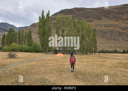 Casa Piedra (Steinhaus) Campingplatz im schönen Patagonien Nationalpark, Aysen, Patagonien, Chile Stockfoto