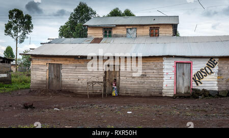 Slum Häuser in Goma, Demokratische Republik Kongo Stockfoto