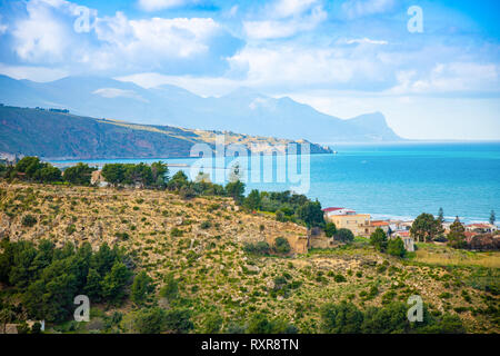 Schönen Meerblick von Alcamo Marina, Sizilien, Italien Stockfoto