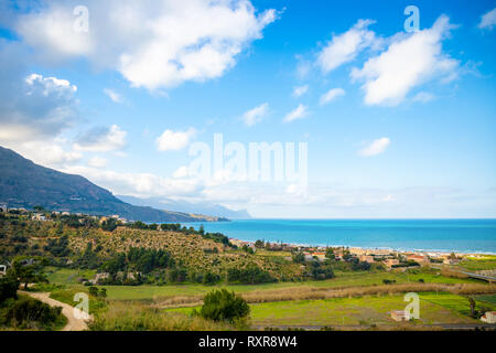 Schönen Meerblick von Alcamo Marina, Sizilien, Italien Stockfoto