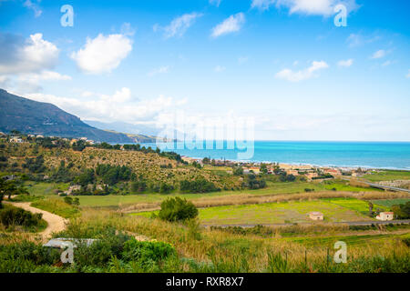 Schönen Meerblick von Alcamo Marina, Sizilien, Italien Stockfoto