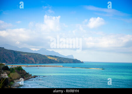 Schönen Meerblick von Alcamo Marina, Sizilien, Italien Stockfoto