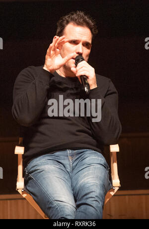 Lausanne, Schweiz. 10. März, 2019. Treffen mit Matt Dillon, der amerikanische Schauspieler an den Sitzungen des 7. Kunst in Lausanne in der Schweiz am 10-03-2019. Quelle: Eric Dubost/Alamy leben Nachrichten Stockfoto