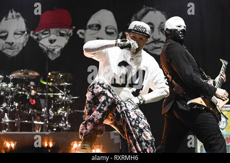 Costa Mesa, Kalifornien, USA. 9. Mär 2019. Fred Durst führt mit Limp Bizkit am Musink Festival in Costa Mesa Ca. Am 9. März, 2019 Credit: Dave Safley/ZUMA Draht/Alamy leben Nachrichten Stockfoto