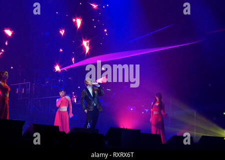 London, UK, 10. März 2019. Joker Xue Konzert in der SSE Wembley Arena als Teil des Wolkenkratzers World Tour 2019. Credit: Calvin Tan/Alamy leben Nachrichten Stockfoto