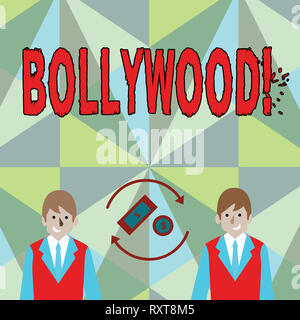 Konzeptionelle Hand schreiben Bollywood angezeigt. Begriff Sinne Hollywood Film Entertainment Kino Stockfoto