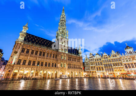 Brüssel, Belgien. Grand Place. Marktplatz von gildenhalle umgeben. Stockfoto