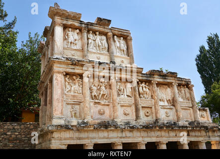 Sebasteion Heiligtum Gebäude Ruinen und Relief Panels, Aphrodisias Archäologische Stätte, Provinz Aydin, Türkei. Stockfoto