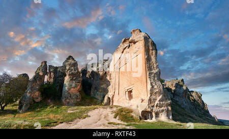 Die PHRYGISCHE rock Denkmal bekannt als Yazilikaya, (Rock) geschrieben. 8., 9. und 6. Jahrhundert v. Chr.. Midas Stadt, Yazilikaya, Eskisehir, Türkei. Dies ist Stockfoto