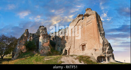 Die PHRYGISCHE rock Denkmal bekannt als Yazilikaya, (Rock) geschrieben. 8., 9. und 6. Jahrhundert v. Chr.. Midas Stadt, Yazilikaya, Eskisehir, Türkei. Dies ist Stockfoto