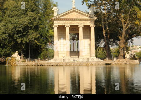 Villa Borghese - Tempel des Aesculapius (Rom) Stockfoto