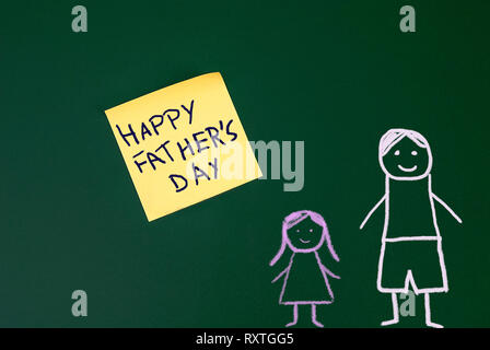 Happy Vatertag Konzept mit Zeichnung in Kreide. Stockfoto