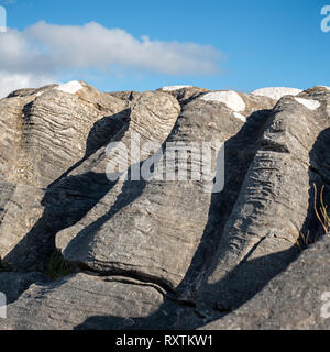 Verwitterte erodiert dolostone/Kalkstein Pflaster Felsformation, Strath Suardal SSSI, Broadford, Isle of Skye, Schottland, Großbritannien. Stockfoto