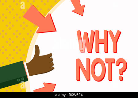 Wort schreiben Text Warum Notquestion. Business foto Präsentation geben mir ein Grund für die nicht etwas tun, sagen Sie nicht nein Stockfoto