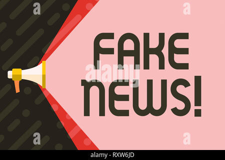 Handschrift Text schreiben gefälschte Nachrichten. Konzeptionelle Foto falsch Haltlose Informationen Hoax Stockfoto