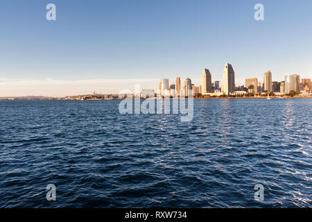 Blick auf Downtown San Diego von Coronado Island. San Diego, Kalifornien, USA Stockfoto
