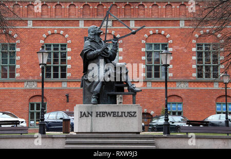 Johannes Hevelius Denkmal in Danzig Stockfoto