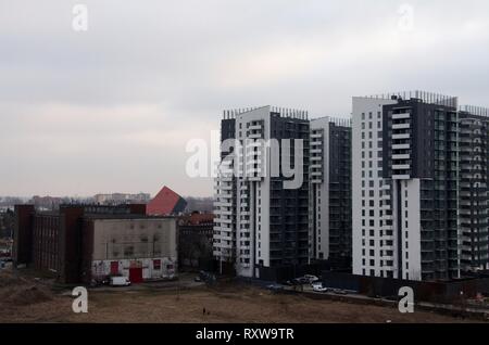 Neue Wohnblocks in Danzig in Polen Stockfoto