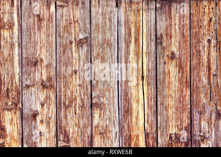 Alte Distressed Brown Terracotta Kupfer Rusty Holz- Hintergrund mit groben Textur bunte Einschlüsse. Gebeizt Gradient Grob körnige Oberfläche. Stockfoto