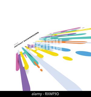 Abstract multicolor abgerundeten Formen Linien übergang Perspektive Hintergrund mit kopieren. Element halftone Helle pop art Farbe. Vektor illust Stock Vektor