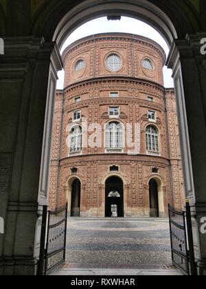 Carignano Palace erste italienische Parlament Haus Blick auf den Innenhof Turin Italien 23. Februar 2019 Stockfoto