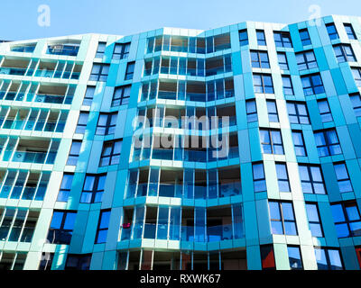 Modernes Apartment Gebäude in Enderby Wharf, Greenwich - South East London, England Stockfoto