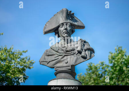 Bueste, Friedrich der Grosse, Volkspark Friedrichshain, Berlin, Deutschland Stockfoto