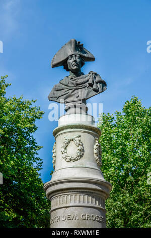 Bueste, Friedrich der Grosse, Volkspark Friedrichshain, Berlin, Deutschland Stockfoto